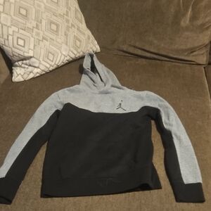 Jordan Black and Gray Hoodie with Logo Tape